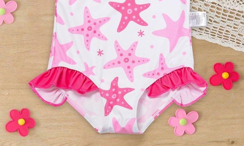 Girls' One-Piece Swimsuit — Starfish Print