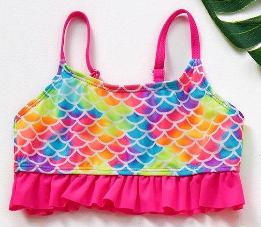 Girls' Two-Piece Swimsuit — Rainbow Mermaid Scales